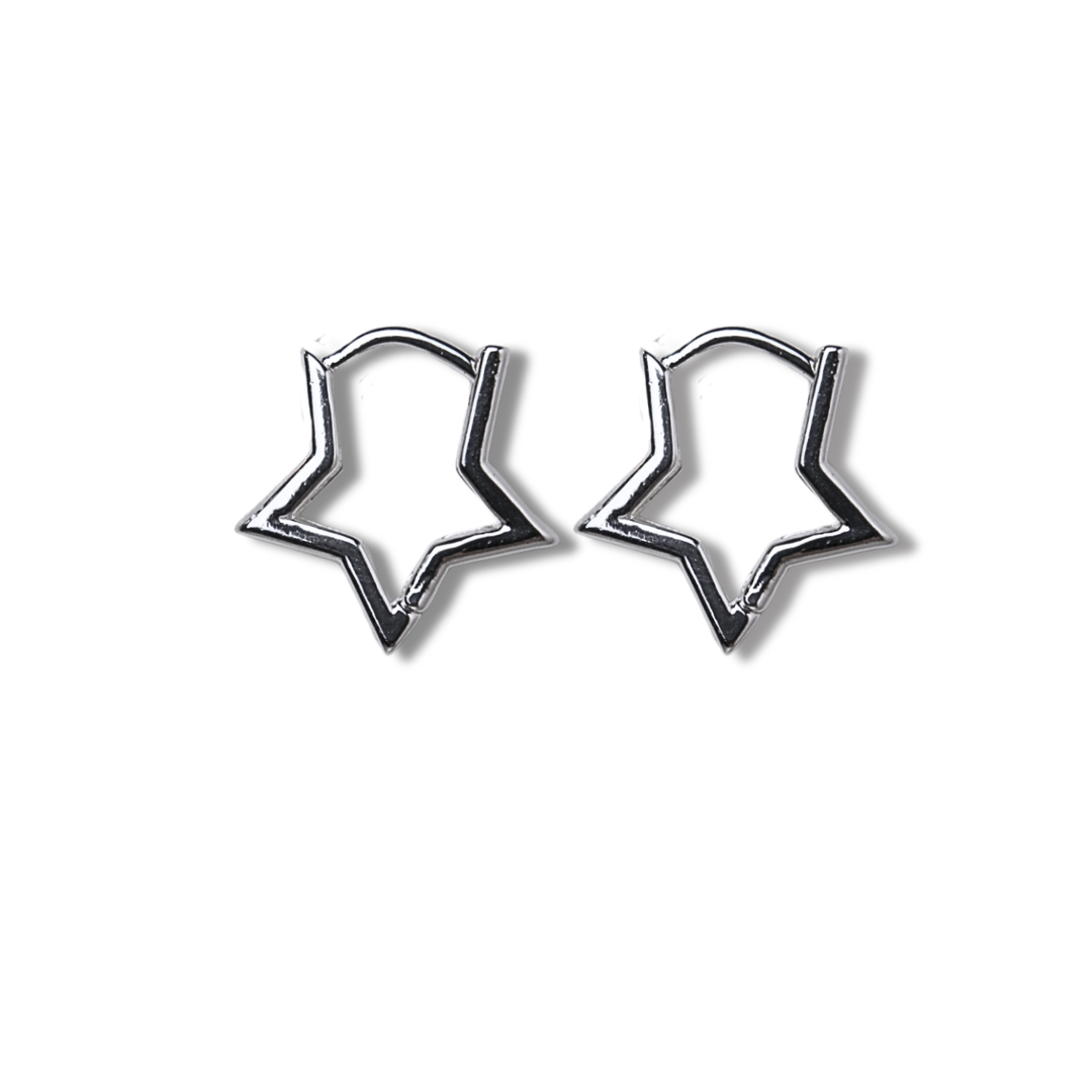 STAR HOOPS SILVER
